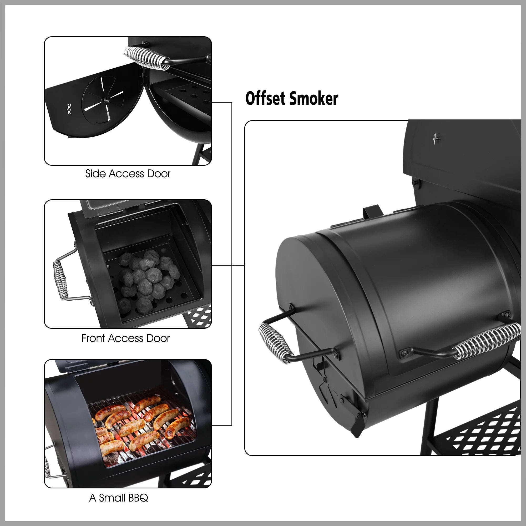 30" Charcoal Grill with Offset Smoker A309