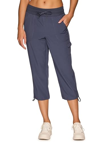Women's Cargo Capri Pant with Pockets Lightweight Woven with Drawstring Q6634