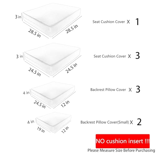 9p Waterproof Taupe Patio Cushion Covers N4477