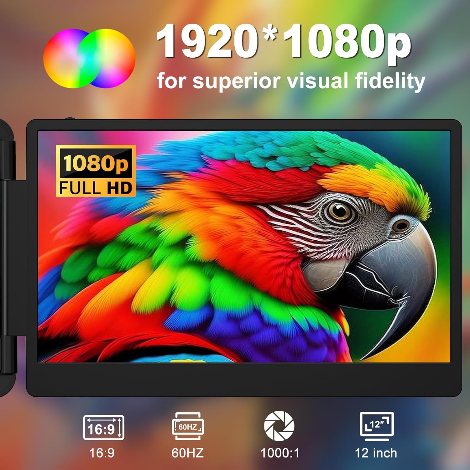 12" 1080P FHD IPS Foldable Portable Monitor Y719
