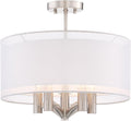 Brushed Nickel 18" Wide 5-Light Semi Flush Mount Ceiling Light E863