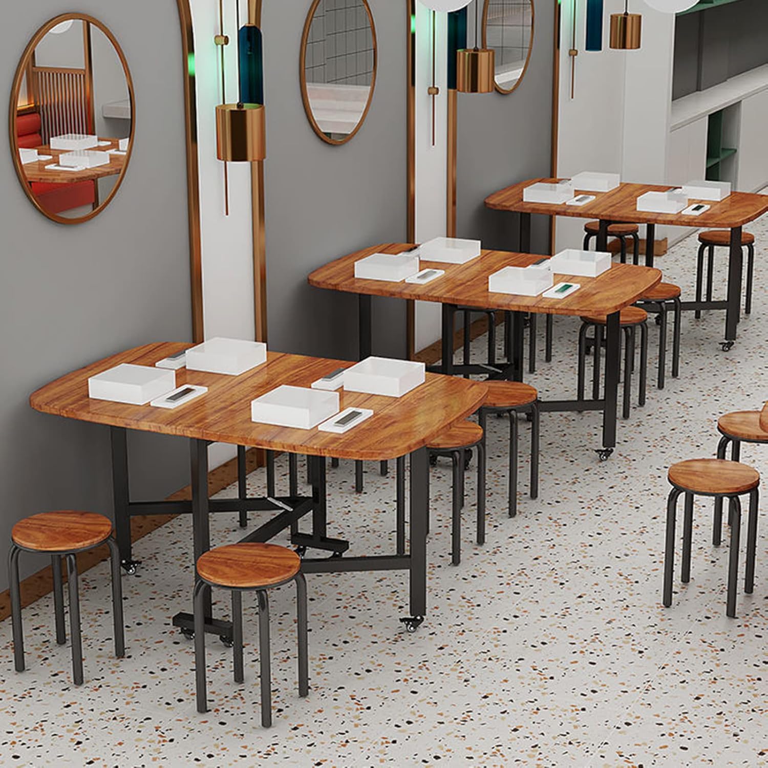 Butterfly Folding Dining Set with 4 Chairs and Drop Leaf Table E505