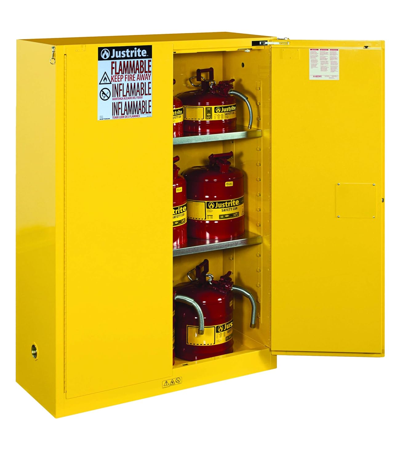 2 Door Self Closing Flammable Safety Cabinet, 45 gal I711443