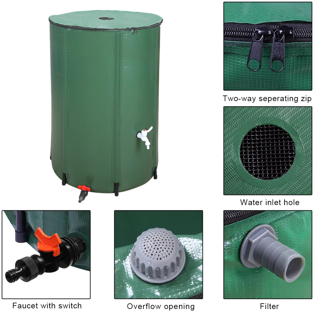100 Gallon Portable Rain Barrel Water Storage E78394