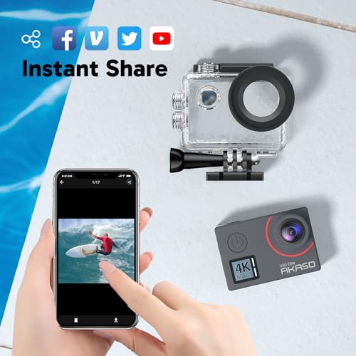 4K60fps Action Camera with 128GB Memory Card Y713524