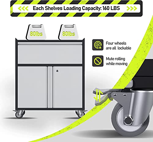 Metal Rolling Tool Cabinet with Drawers and Wheels N12687