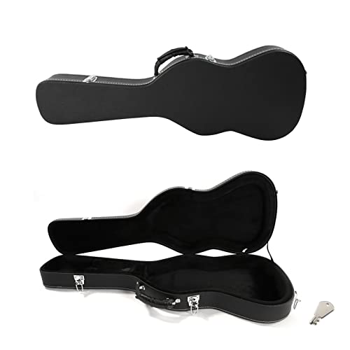 Black Wooden Hard-Shell Electric Guitar Case with Lock Latch Padding G55487