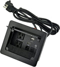 Black Tabletop Connectivity Box with 2 AC Power + 2 USB Charger + HDMI + 3.5mm Audio + USB-C Data + RJ45 Pack of 2 Z207824