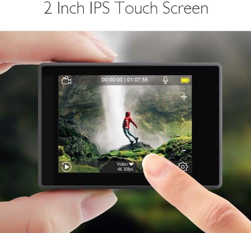 4K60fps Action Camera with 128GB Memory Card Y713524