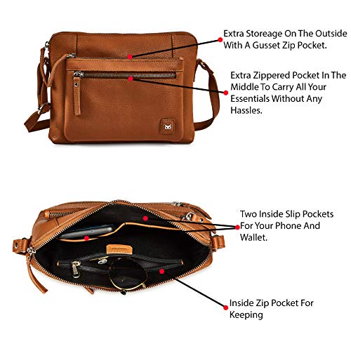 Small Soft Pebbled Real Leather Crossbody Shoulder Bag L82009