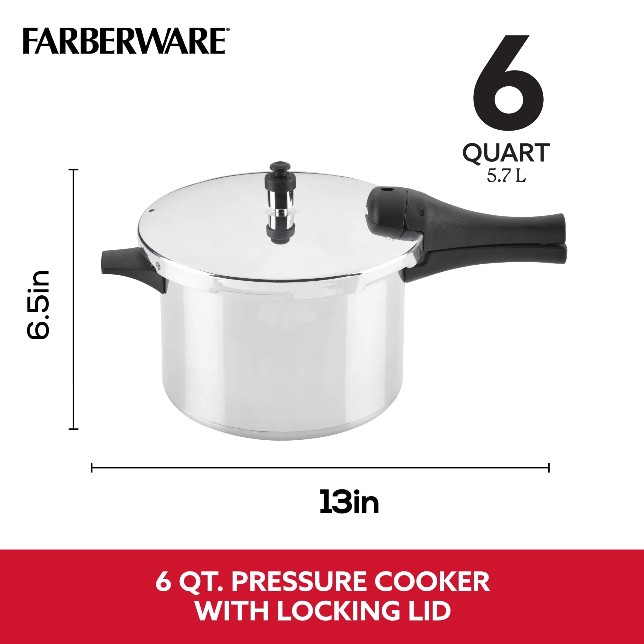 6-Quart Aluminum Stovetop Pressure Cooker G636