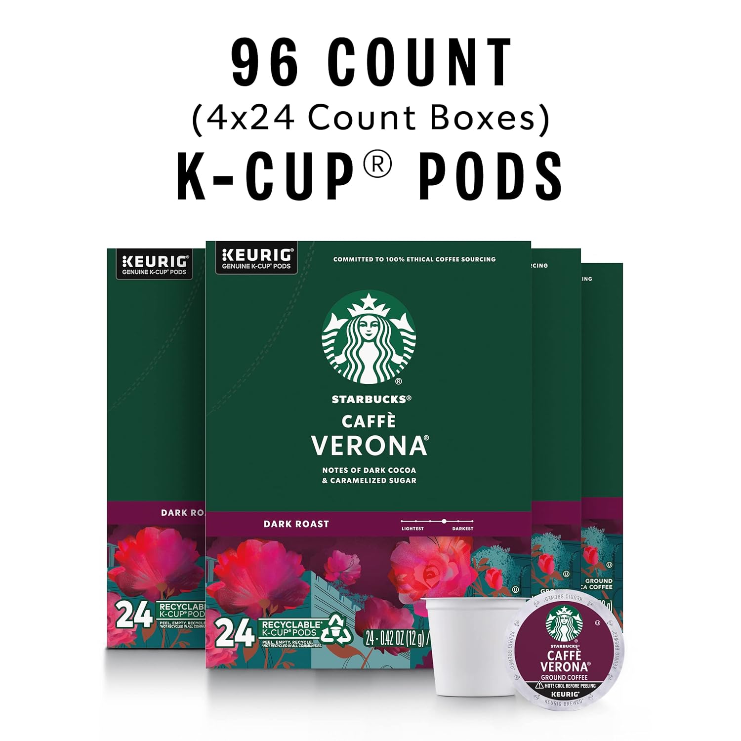 Dark Roast Coffee Pods, 100% Arabica, 96 pods C29053