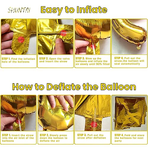 75 Balloon Numbers Gold Foil Mylar Balloons C593741