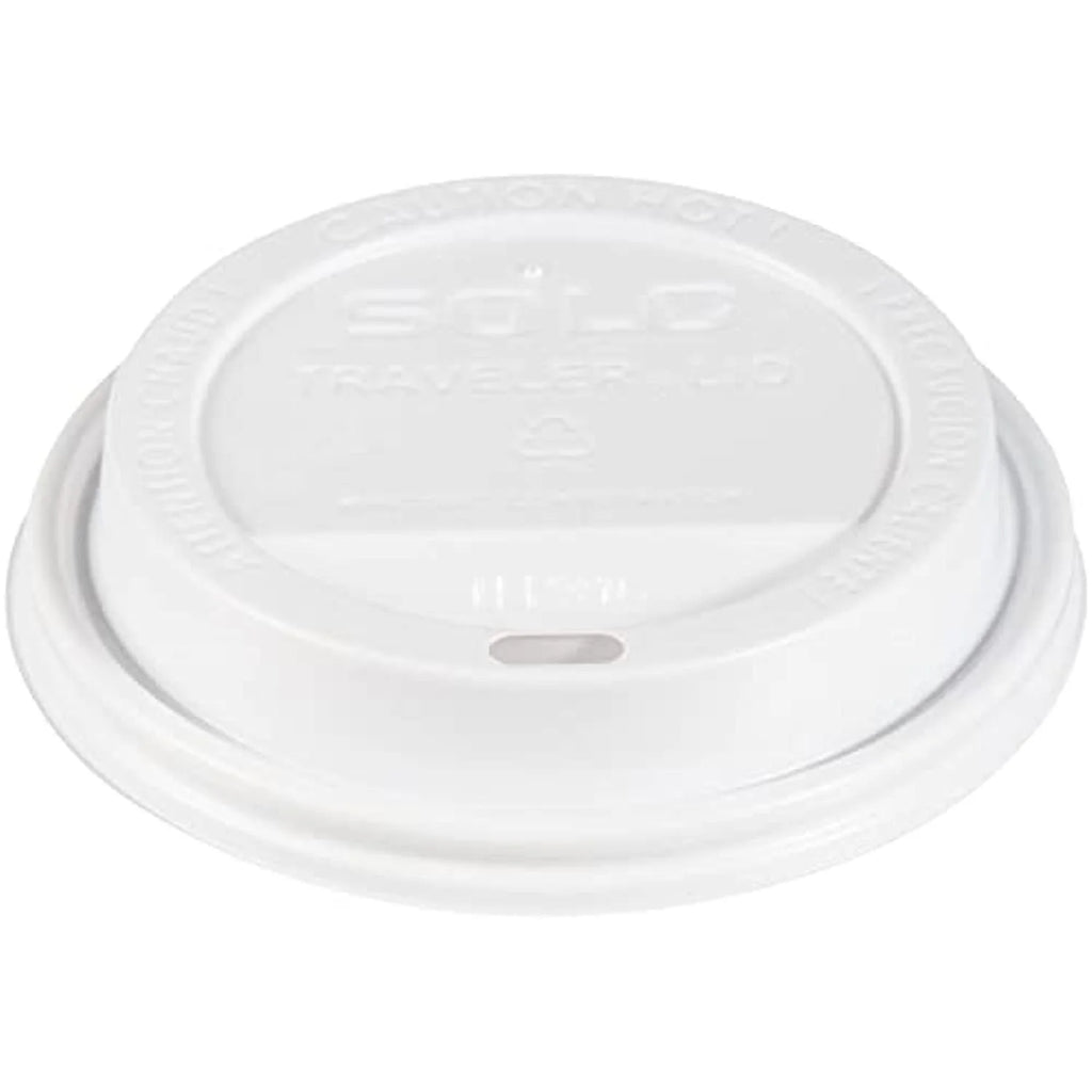 White Traveler Lid For Hot Cup - 2 Packs Of 100 (200 Lids Total) D32080
