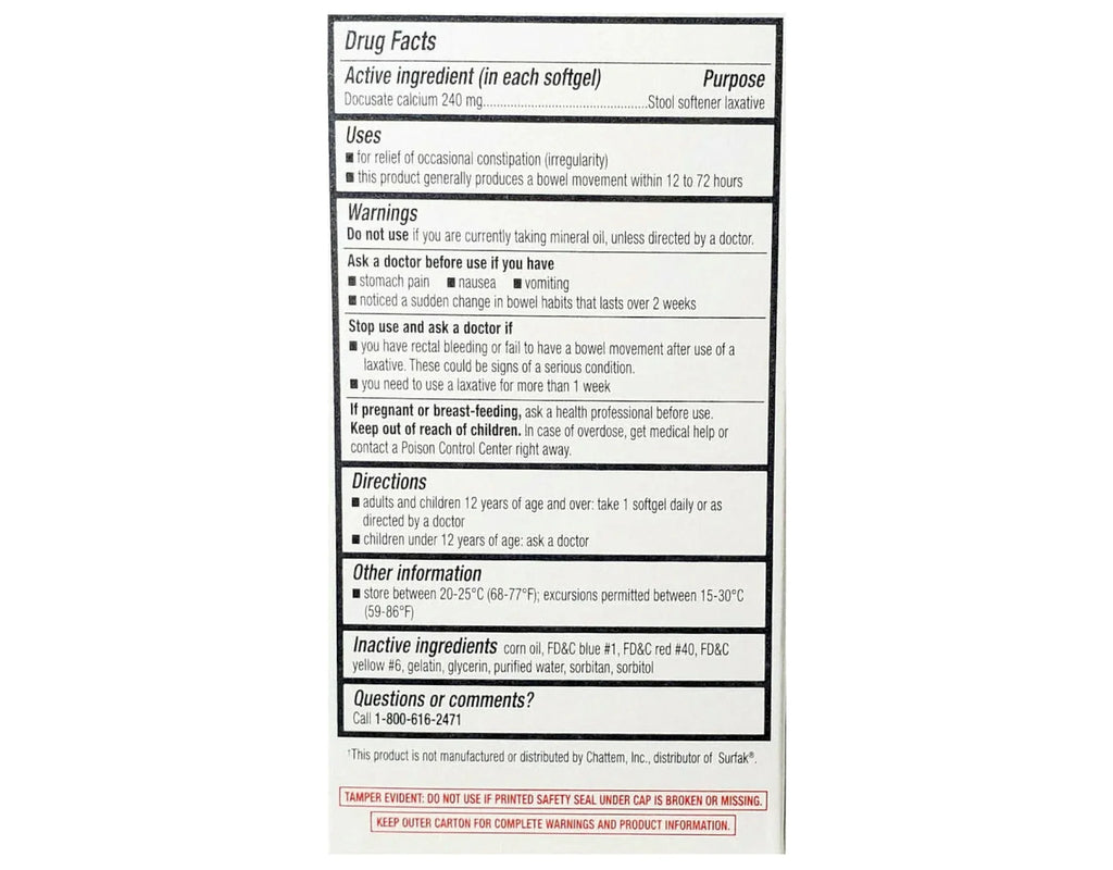 4 Pack 240mg Stool Softener Laxative Softgels, 100 Count O815