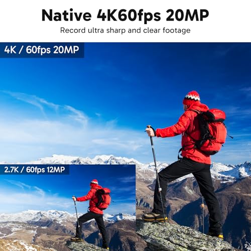 4K60fps Action Camera with 128GB Memory Card Y713524