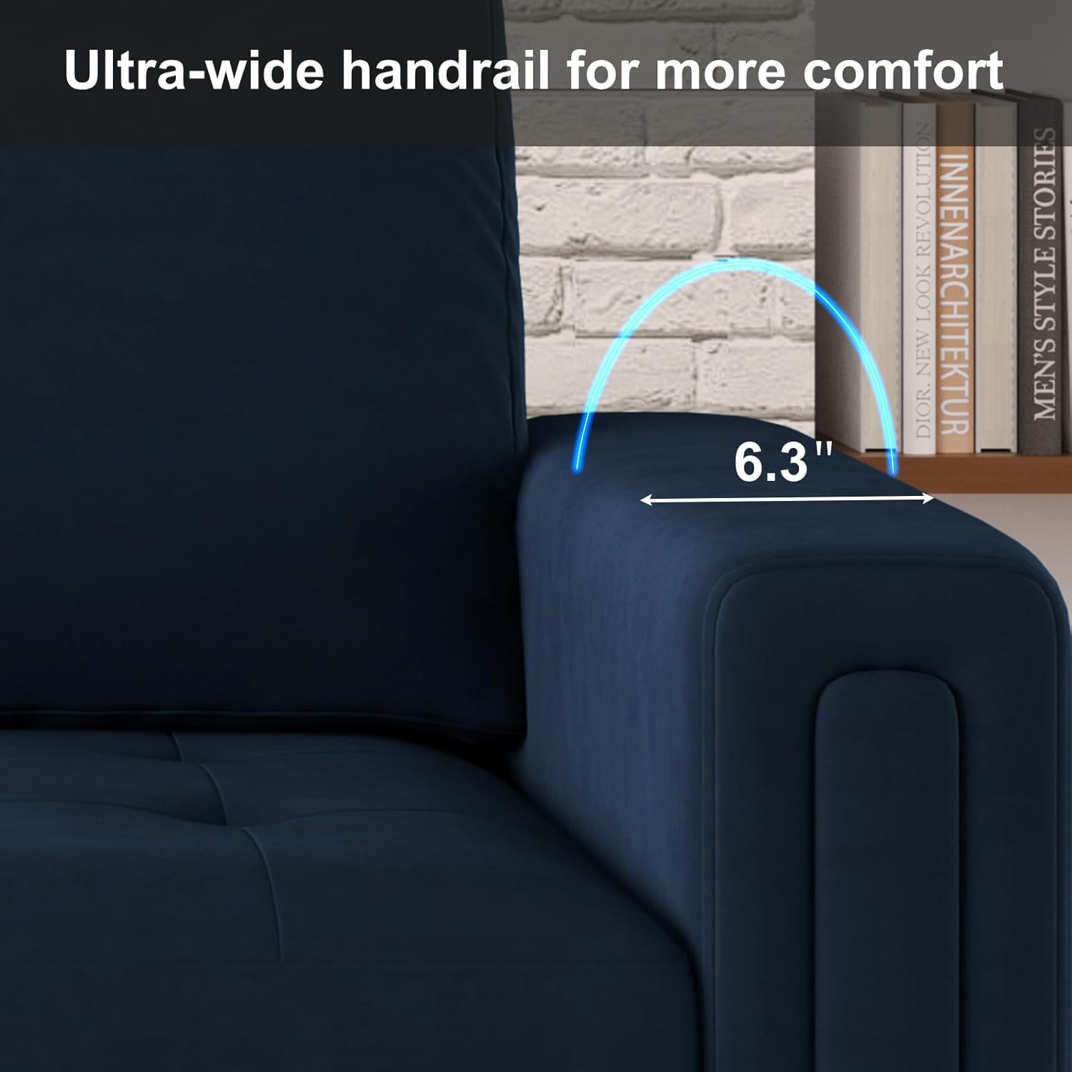 Blue Velvet Modular 4 Seat Sofa Couch Sectional C719332