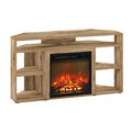 Corner TV Stand with Fireplace, Flagstaff Oak G514