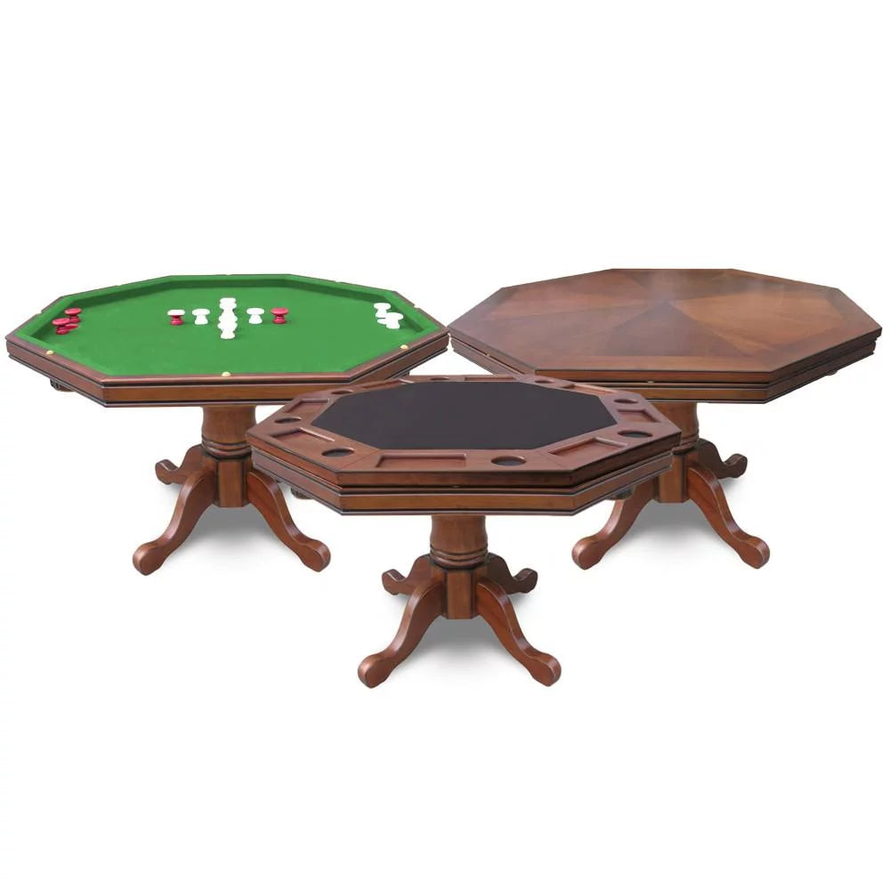 3-in-1 Poker Table with 4 Arm Chairs G19618