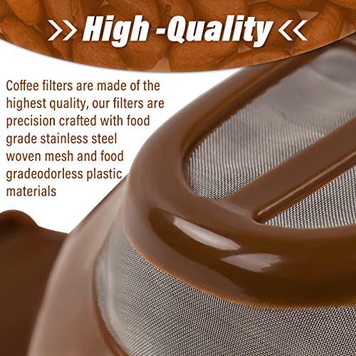Single Serving Ground Coffee Brew Filter Holder Basket Reusable Coffee Filter Brown D996402