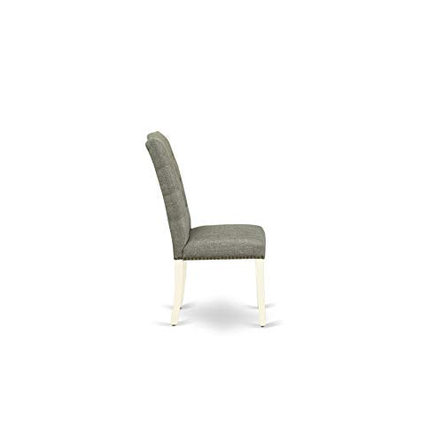7 Piece Dining Set with Rectangle Table and 6 Gray Fabric Upholstered Chairs O4553
