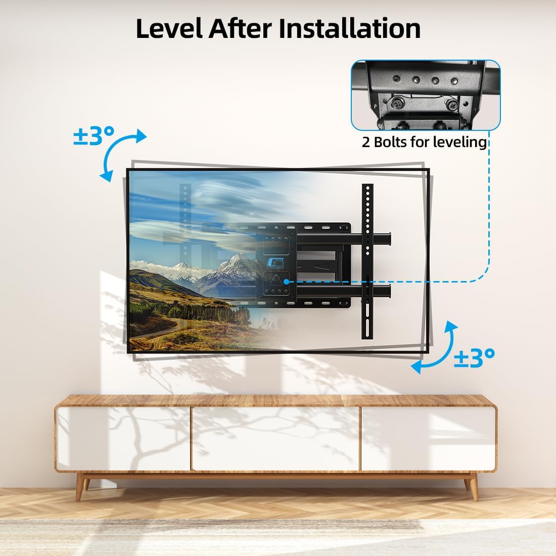 Full Motion TV Wall Mount for 32-85 inch TVs up to 132lbs, Max VESA 600x400mm U8454
