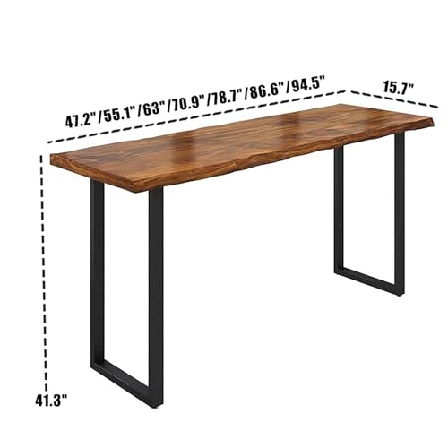Solid Wood Bar Table Rectangle 78.7"L x 15.7"W x 41.3"H Brown X717020