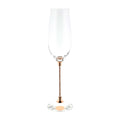 Set of 2 Rhinestone Crystal Stem Toasting Flutes in Gift Box L9014