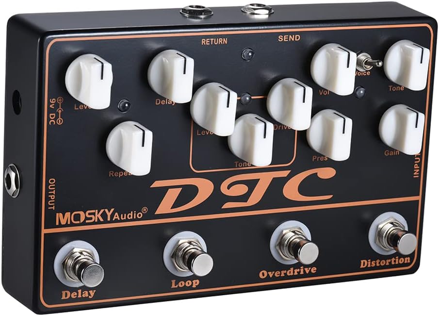 4-in-1 Electric Guitar Effects Pedal Distortion Overdrive Loop Delay A36767