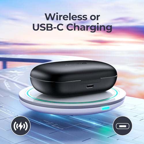 Purple Wireless Earbuds Bluetooth Headphones 90 Hrs Playtime with Charging Case Z701304