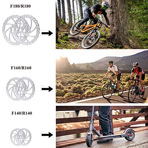 Bike Disc Brake Kit, Aluminum Front and Rear Caliper, Full Aluminum Alloy Bicycle Brake Lever, 160mm Rotor W99100