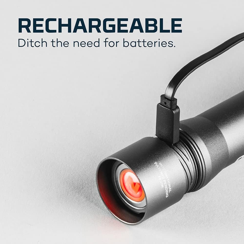 Black Rechargeable Waterproof Handheld Flashlight D281754