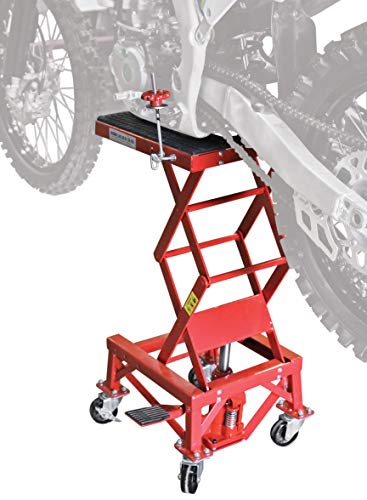 Red Hydraulic Motorcycle Lift Table, 300 lbs. Weight Capacity K252