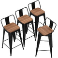 30 Inch Set of 4 Swivel Counter Height Metal Bar Stools Q2021