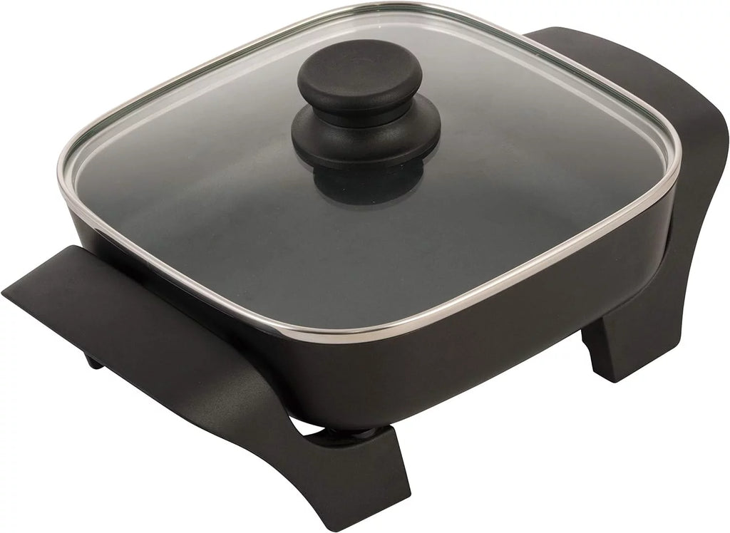 8-Inch Nonstick Electric Skillet With Glass Lid, Black S93249