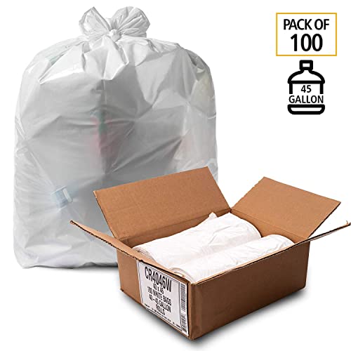 4 Gallon 0.5 Mil White Trash Bags R640