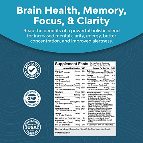 Brain Support Supplement with Brain Vitamins (30 Servings) J744115