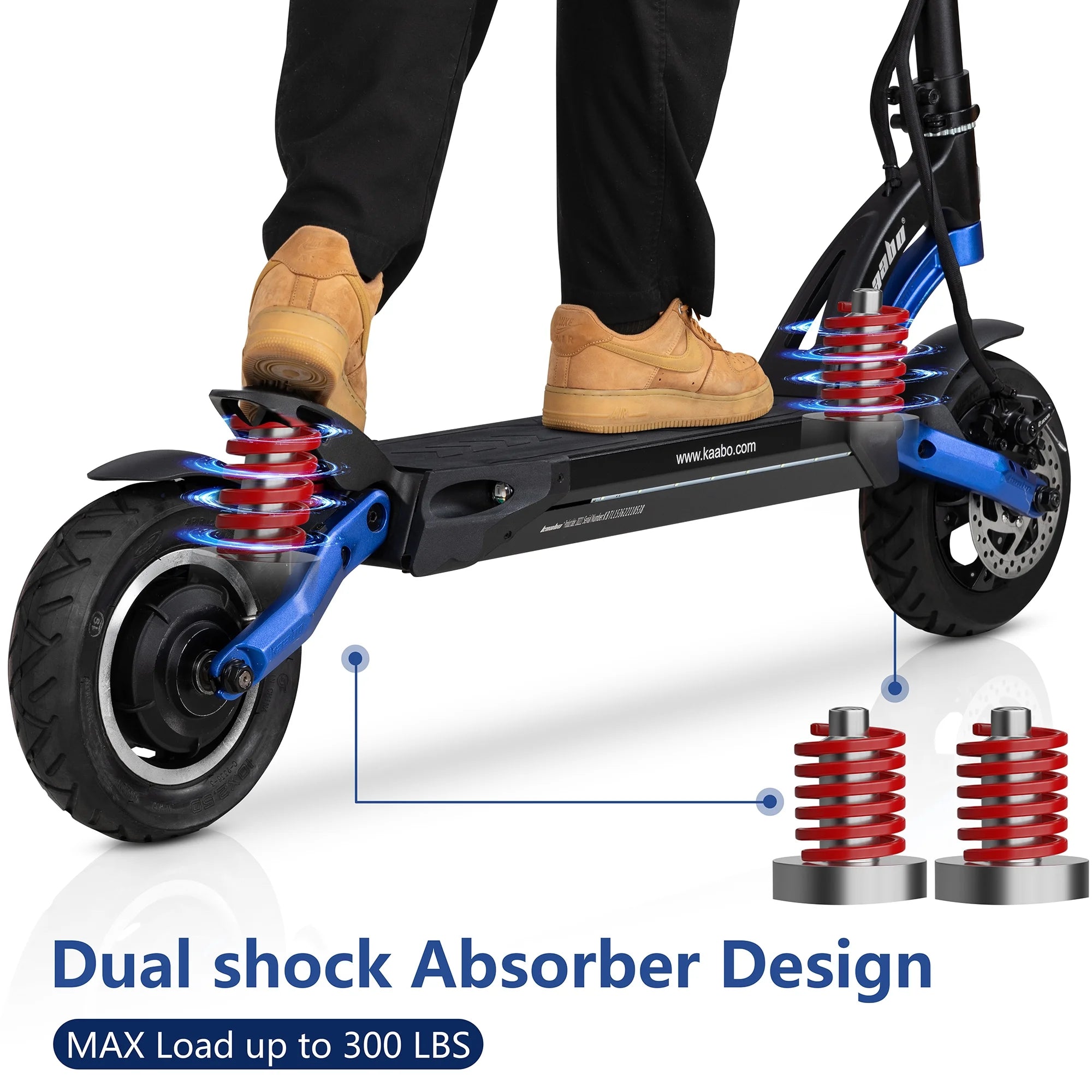 Blue Electric Scooter with 25 Miles Range, 19 MPH, 500W Motor, 10 inch Wheels Z45485