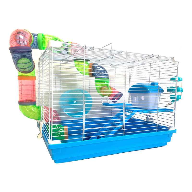 2 Levels Hamster Habitat Rodent Cage (Blue) B215575