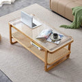 Rattan Coffee Table with Glass Top N61578
