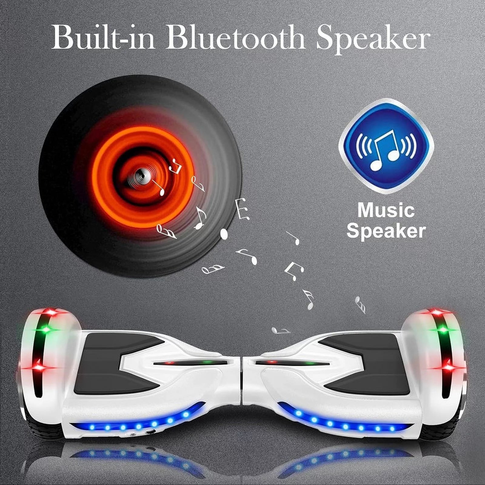 6.5 inch Self Balancing Electric Scooter with Bluetooth Speaker & LED Lights T211331