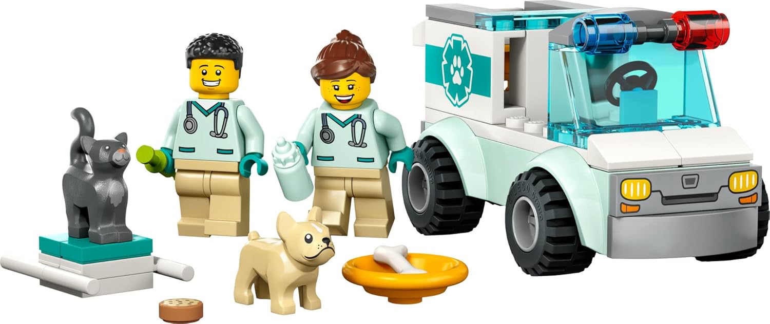 LEGO City Vet Van Rescue Toy Animal Ambulance Playset L598642