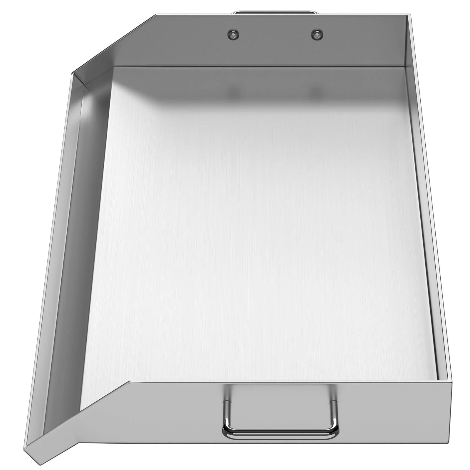 Stainless Steel Griddle Flat Top BBQ Plate with Handles and Grease Groove O67545