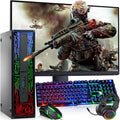 RGB Gaming PC Desktop Intel Core i5 6th Gen 16GB DDR4 Ram 512GB SSD NVIDIA GeForce GT 1030 2GB DDR5 New 24 Inch Monitor Windows 10 Pro E441842