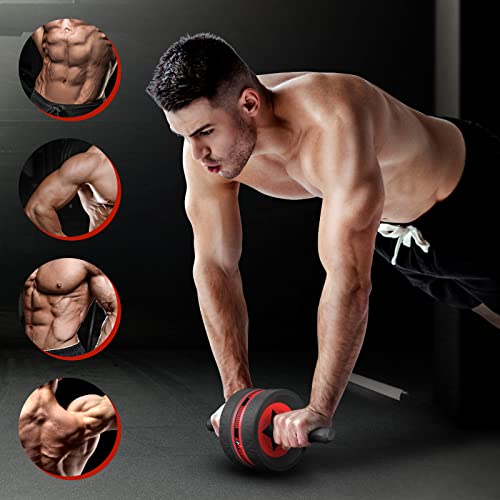 Ab Rollers Wheel Kit with Push Up Bars, Resistance Bands, Knee Mat Y682