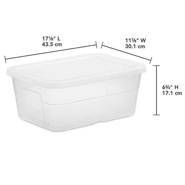 16qt Clear Storage Box with Lid B100