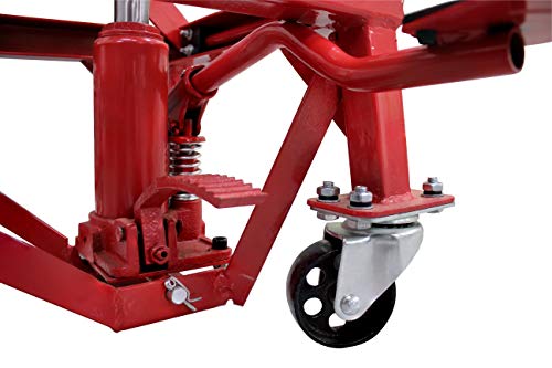 Red Hydraulic Motorcycle Lift Table, 300 lbs. Weight Capacity K252