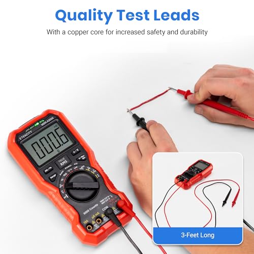 Digital Multimeter Voltmeter Tester TRMS 6000 Counts Red T374
