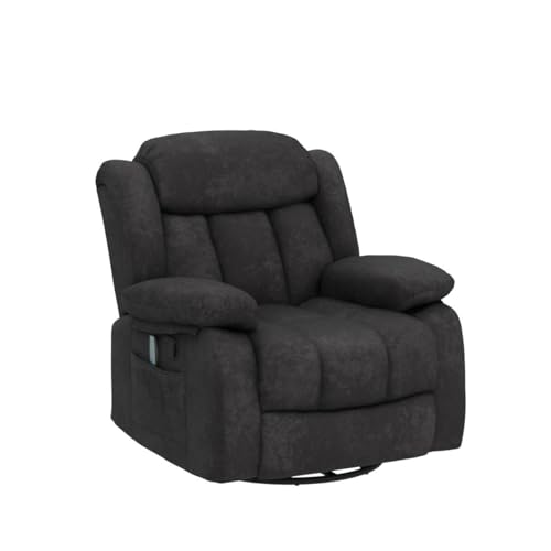 Grey Fabric Manual Swivel Rocker Recliner Chair M172300