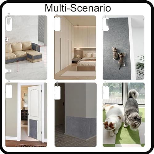 White Self-Adhesive Cat Scratching Mat, 23.62 * 39.37 in K485610